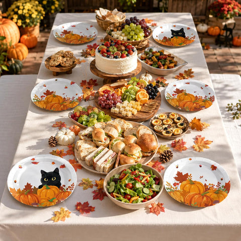 Close up of the pumpkin plate artwork