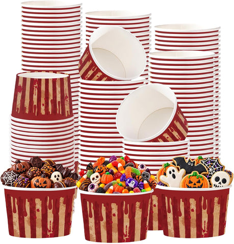 50Pcs 12oz Halloween Circus Ice Cream Snack Cups - Grencian