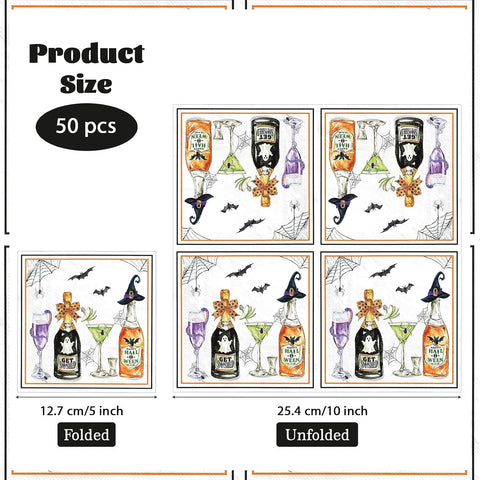 Size reference for the 5 x 5 inch folded napkin