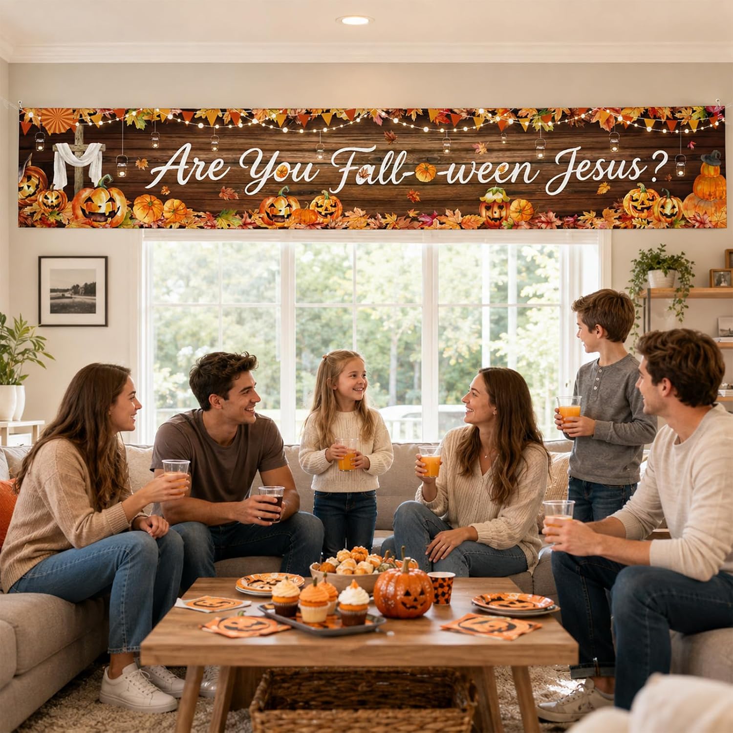 Packaging of the Fall-o-ween Jesus banner