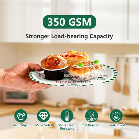 250Pcs Farmhouse Christmas Plates Cups Forks Set - Grencian