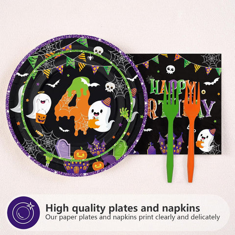 Close up of the four ever spooky plate design