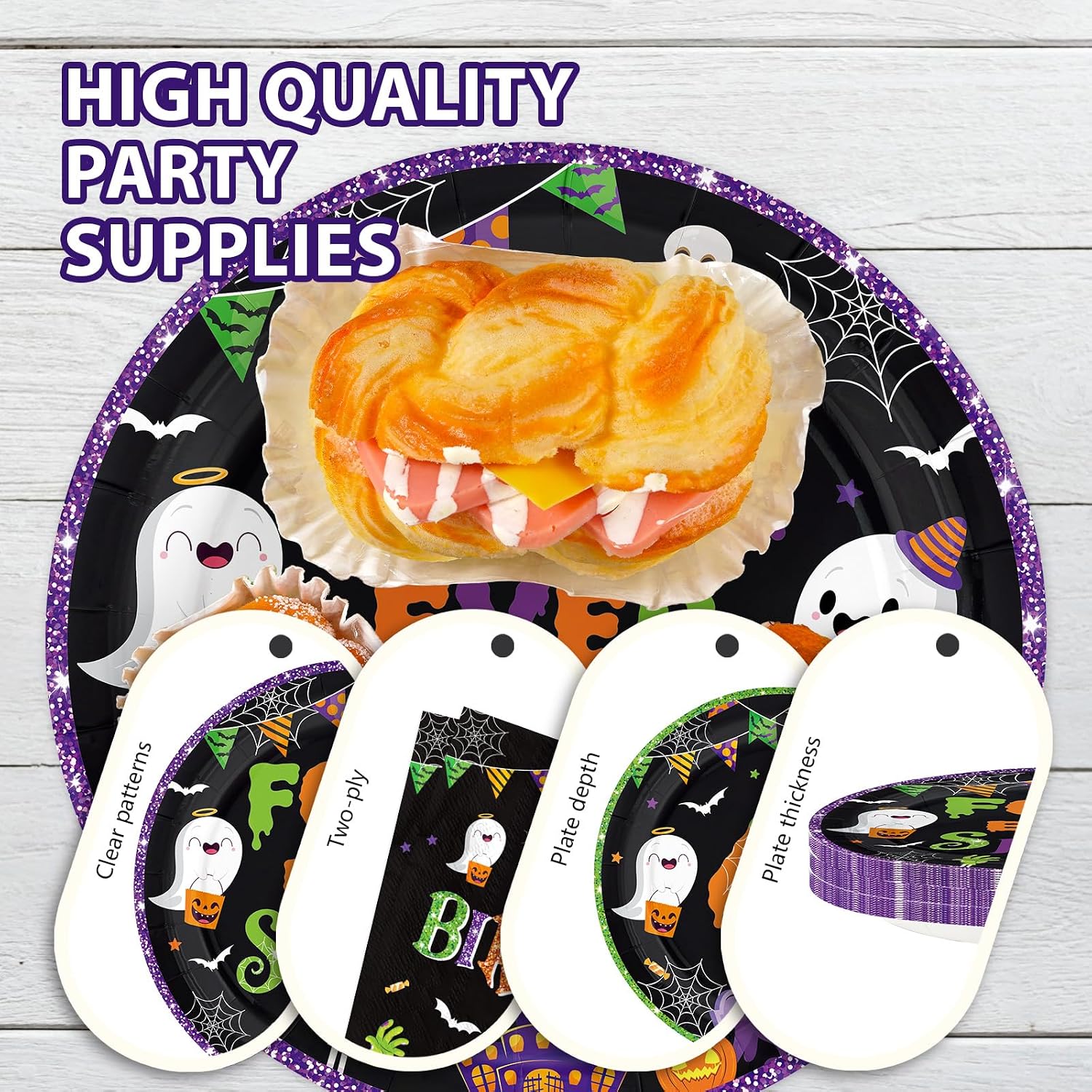 4th birthday Halloween plate holding party food