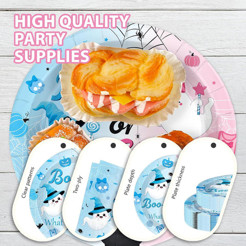 Halloween gender reveal napkins with ghost design