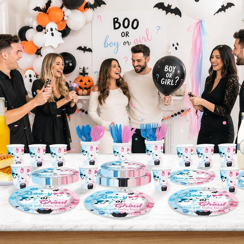 Full table setting with the reveal party set