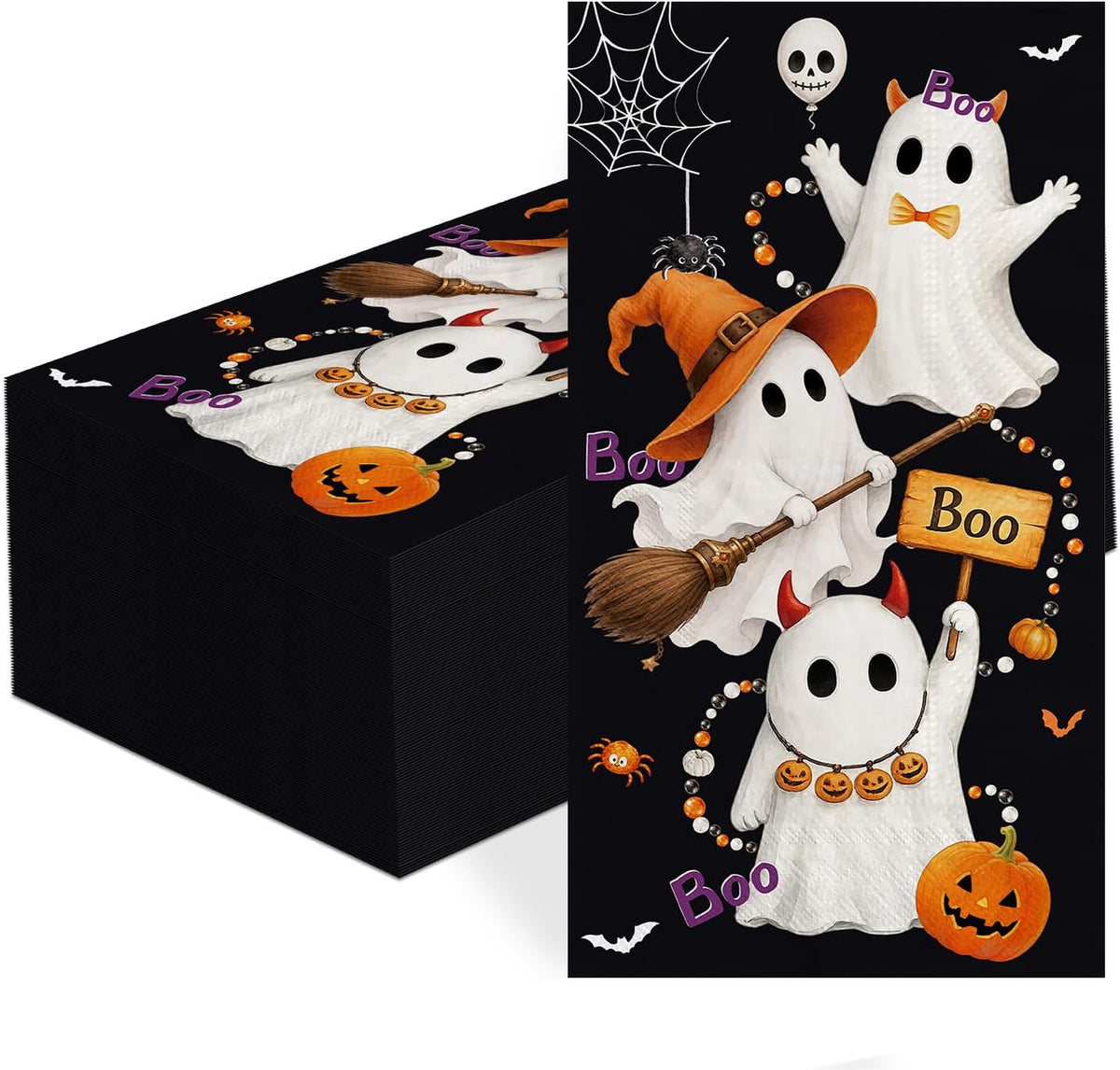 Grencian 50Pcs Halloween ghost paper napkins 3 ply