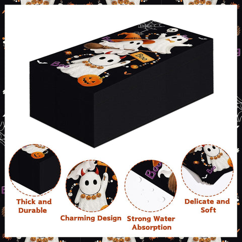 Packaging of the 3 ply Halloween ghost cocktail napkins
