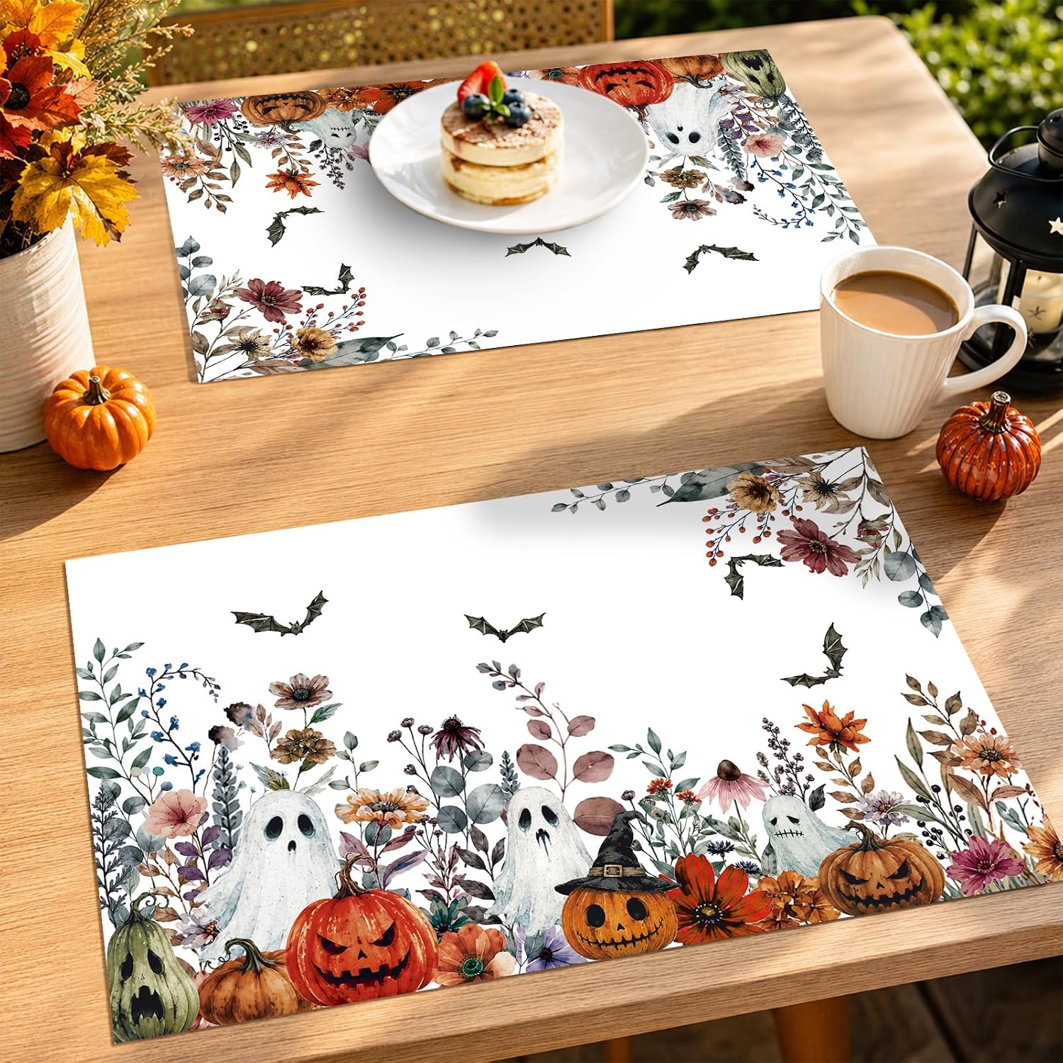 Full pack of 50 Halloween ghost paper placemats