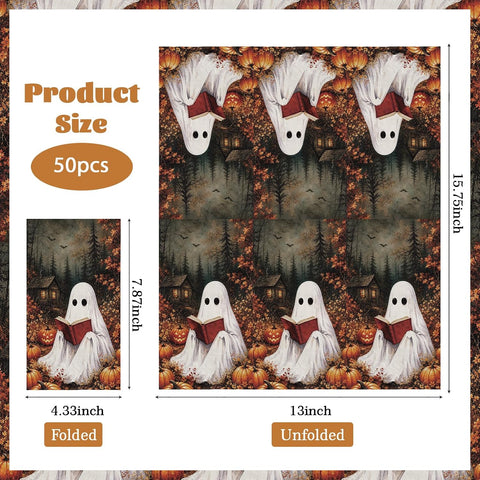 Product size of the fall Halloween guest napkins