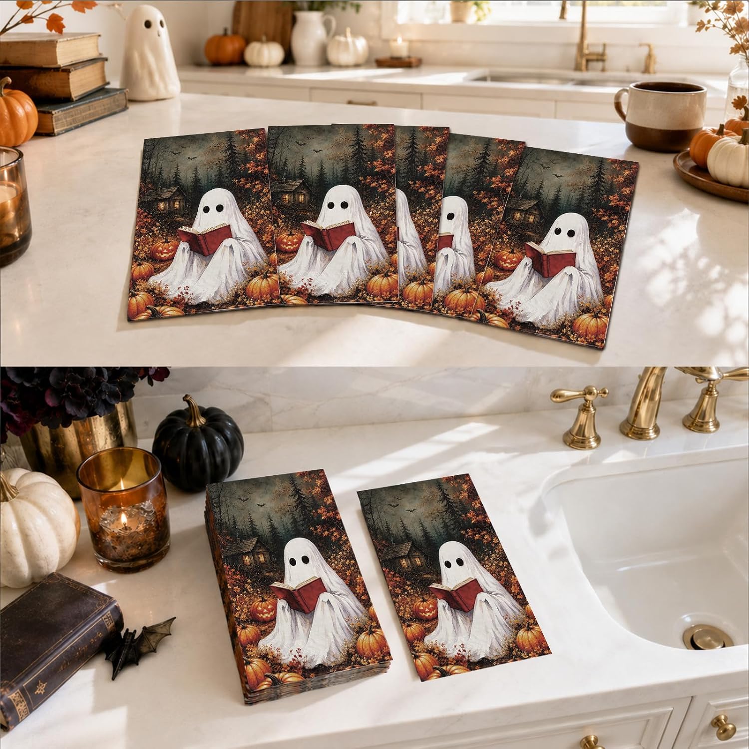 Autumn table setting with the pumpkin napkins