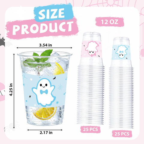 Full stack of 50 ghost gender reveal cups