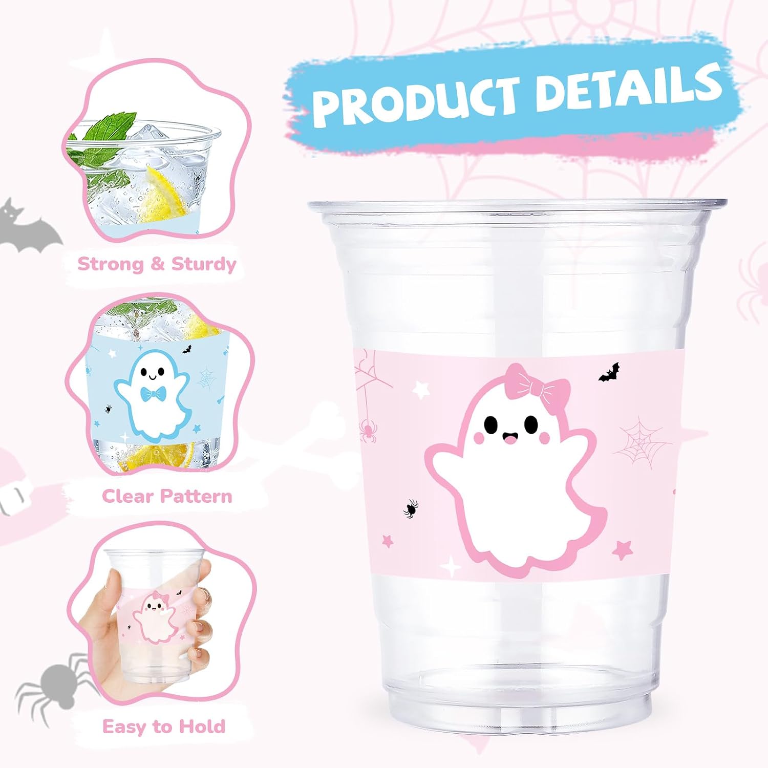 Close up of the cute ghost cup artwork