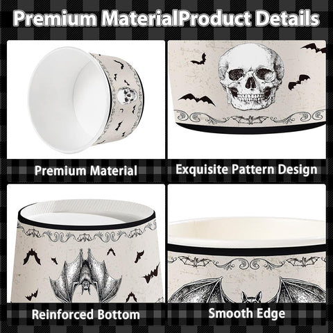 Full 60 piece gothic Halloween ice cream cup set