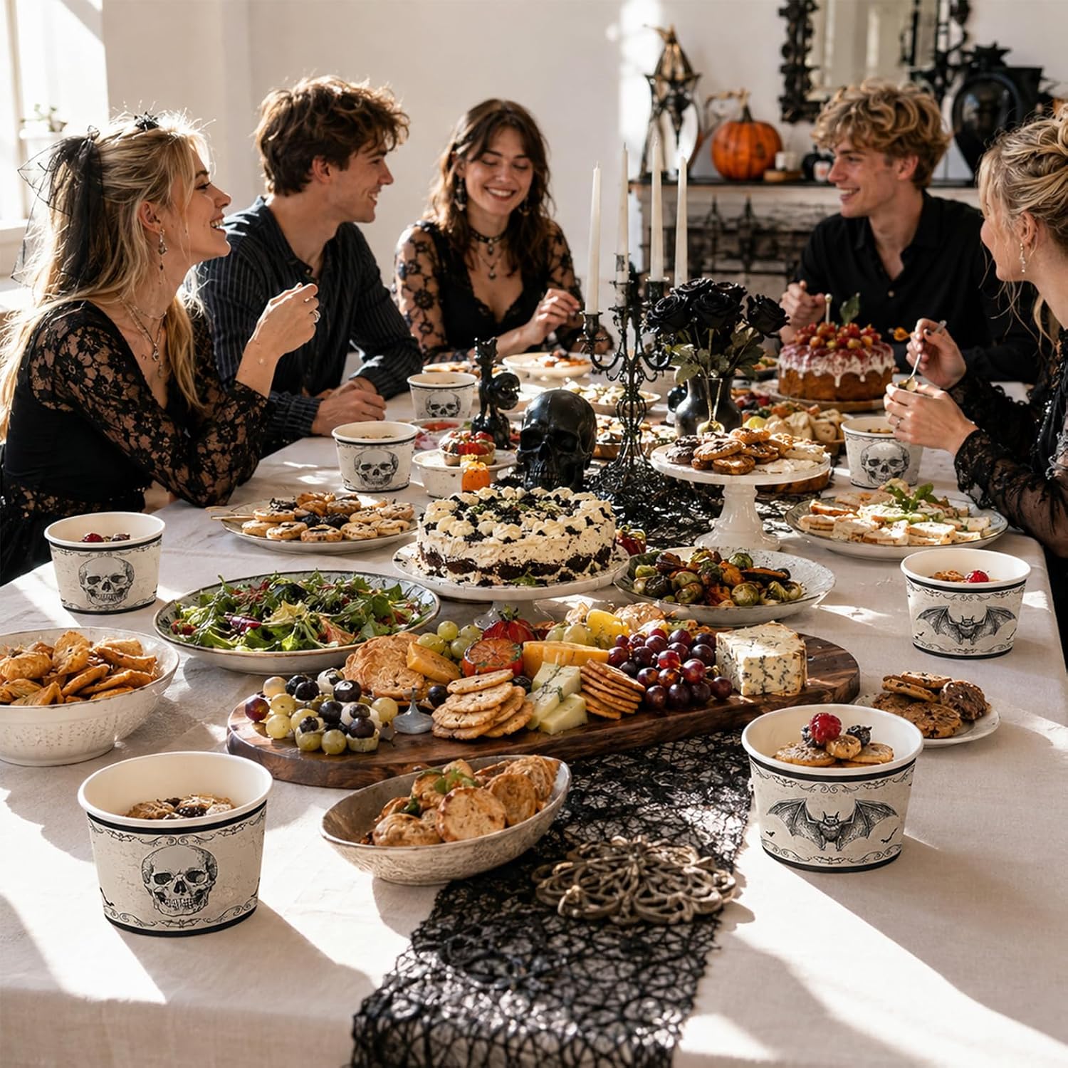 Dessert table using the gothic paper cups