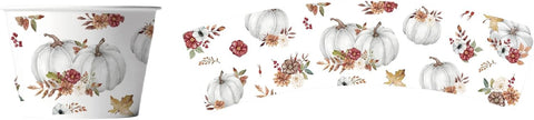 Grencian grey pumpkin leaves theme 12oz party cups with fall holiday design