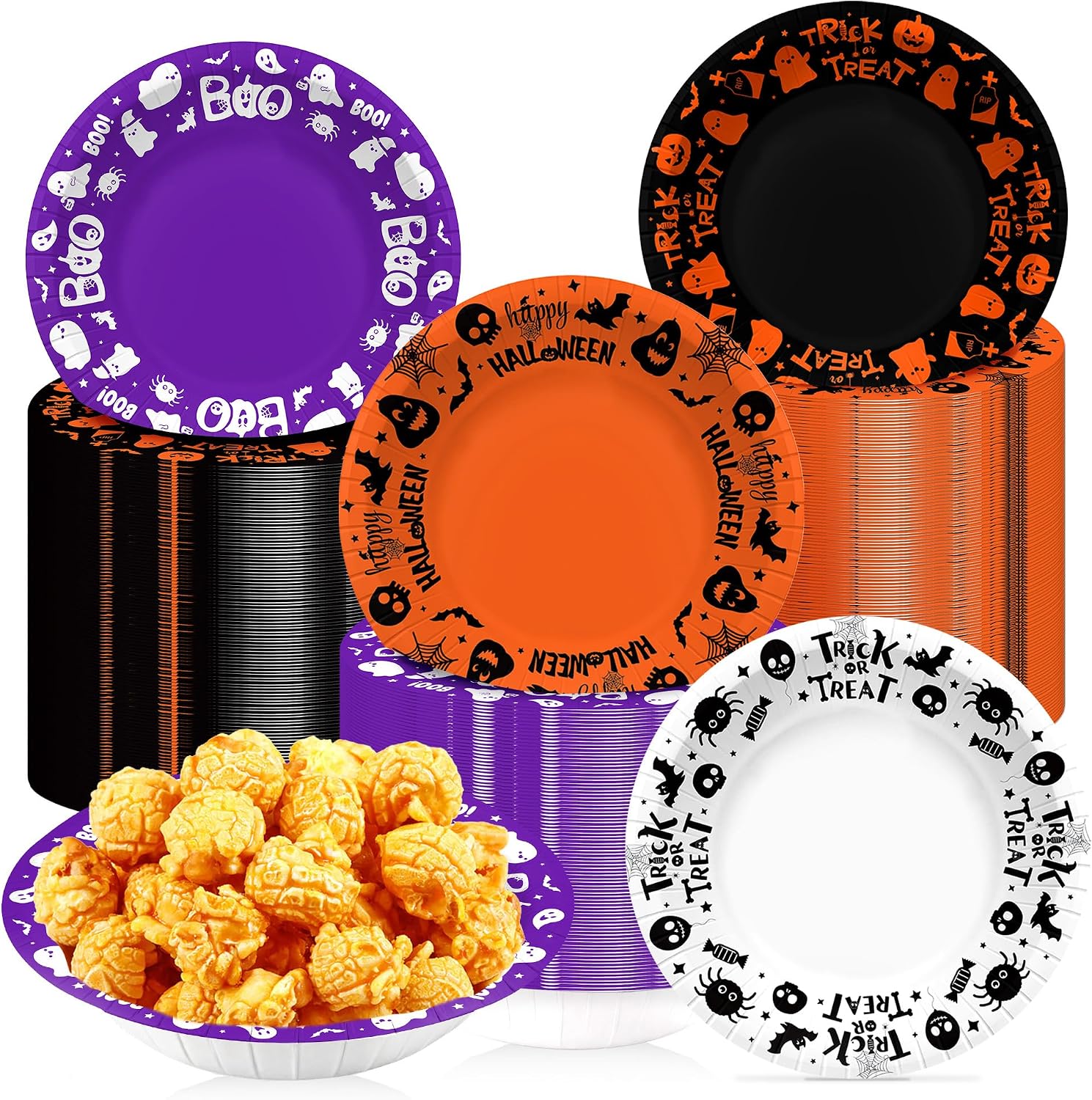 100Pcs Halloween Paper Bowls 12 oz Disposable Bowls - Grencian