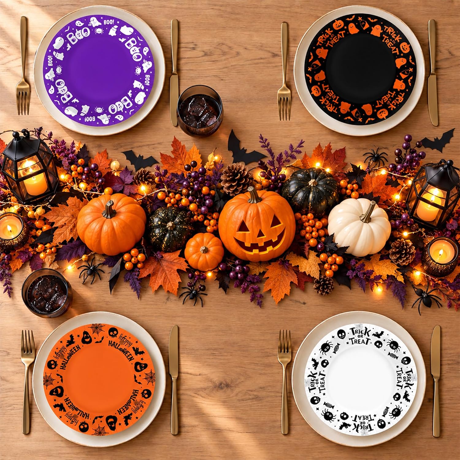 100Pcs Halloween Paper Bowls 12 oz Disposable Bowls - Grencian