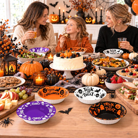 100Pcs Halloween Paper Bowls 12 oz Disposable Bowls - Grencian