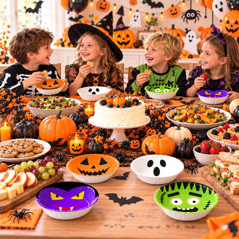 Halloween buffet using the paper bowls