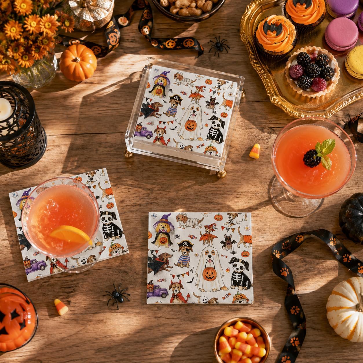 Product size of the 5x5 inch Halloween napkins