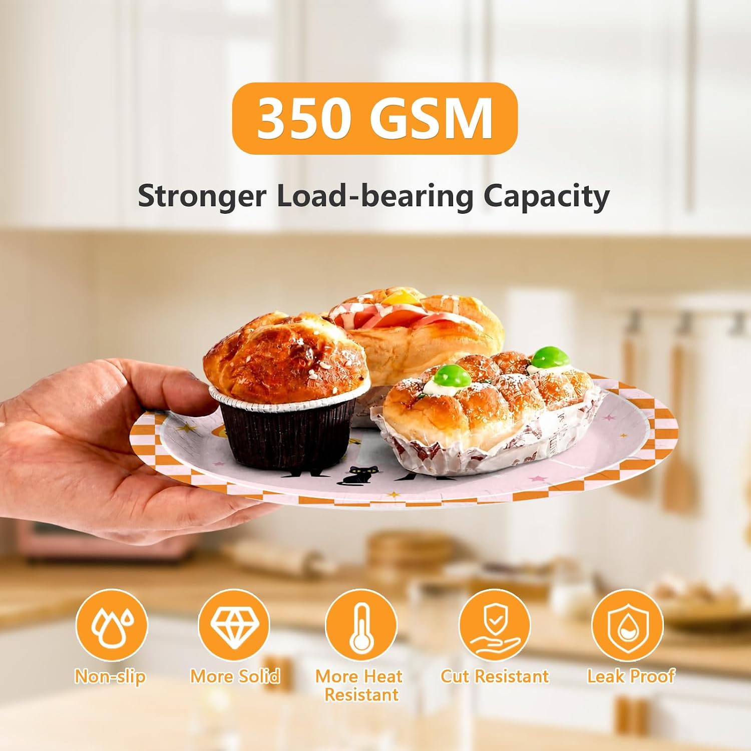 350 GSM heavyweight gingham plate holding party food