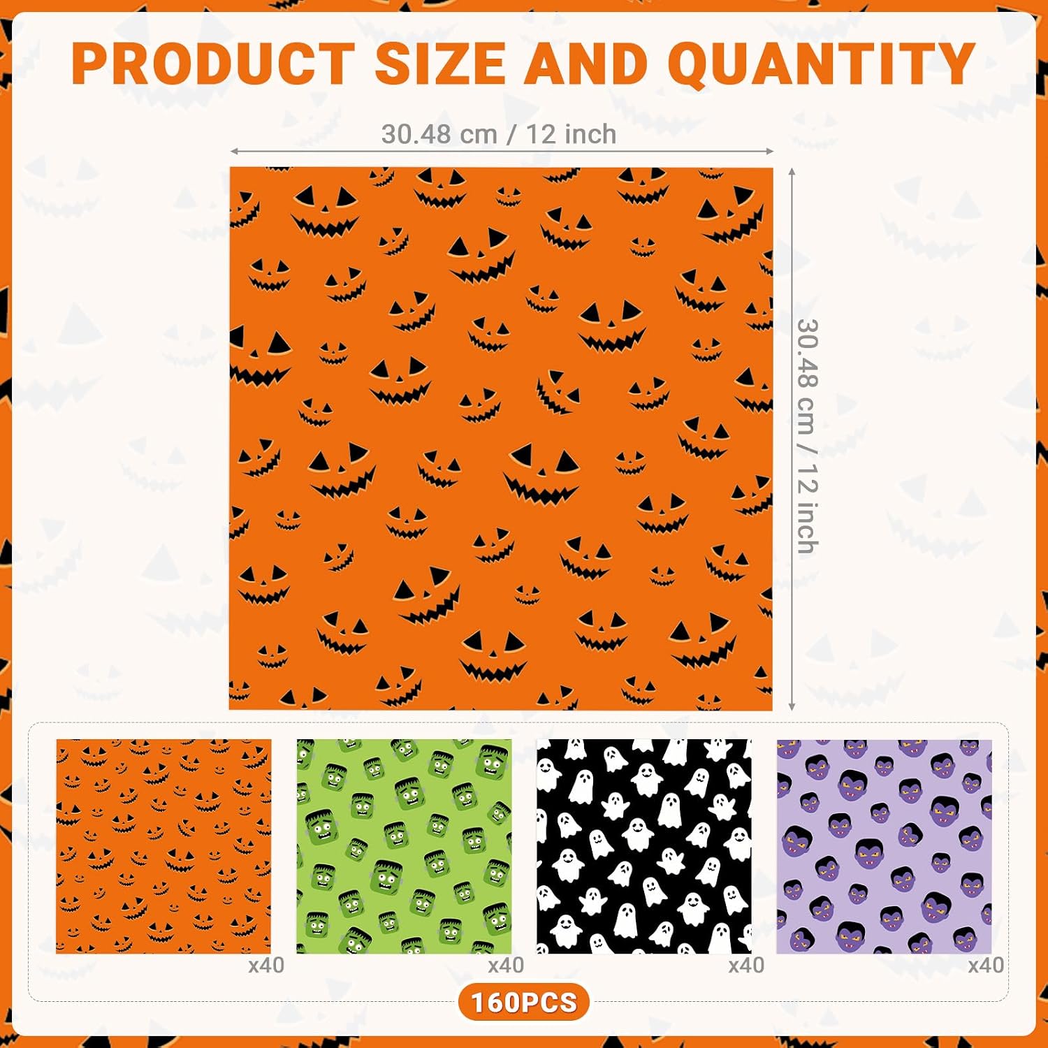 Four Halloween wax paper designs fanned out
