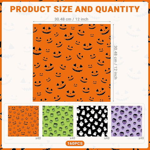 Four Halloween wax paper designs fanned out