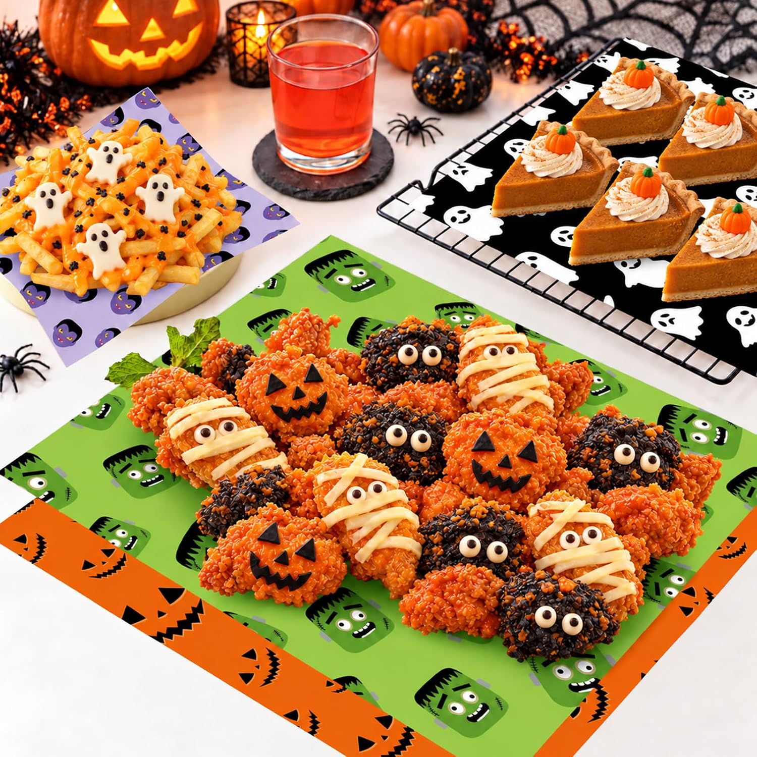 Sandwiches wrapped in the Halloween wax paper