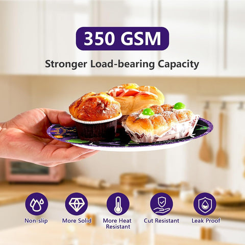 350 GSM heavyweight Halloween birthday plates