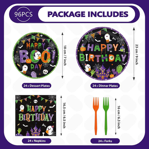 Package contents of the 96Pcs happy boo day set
