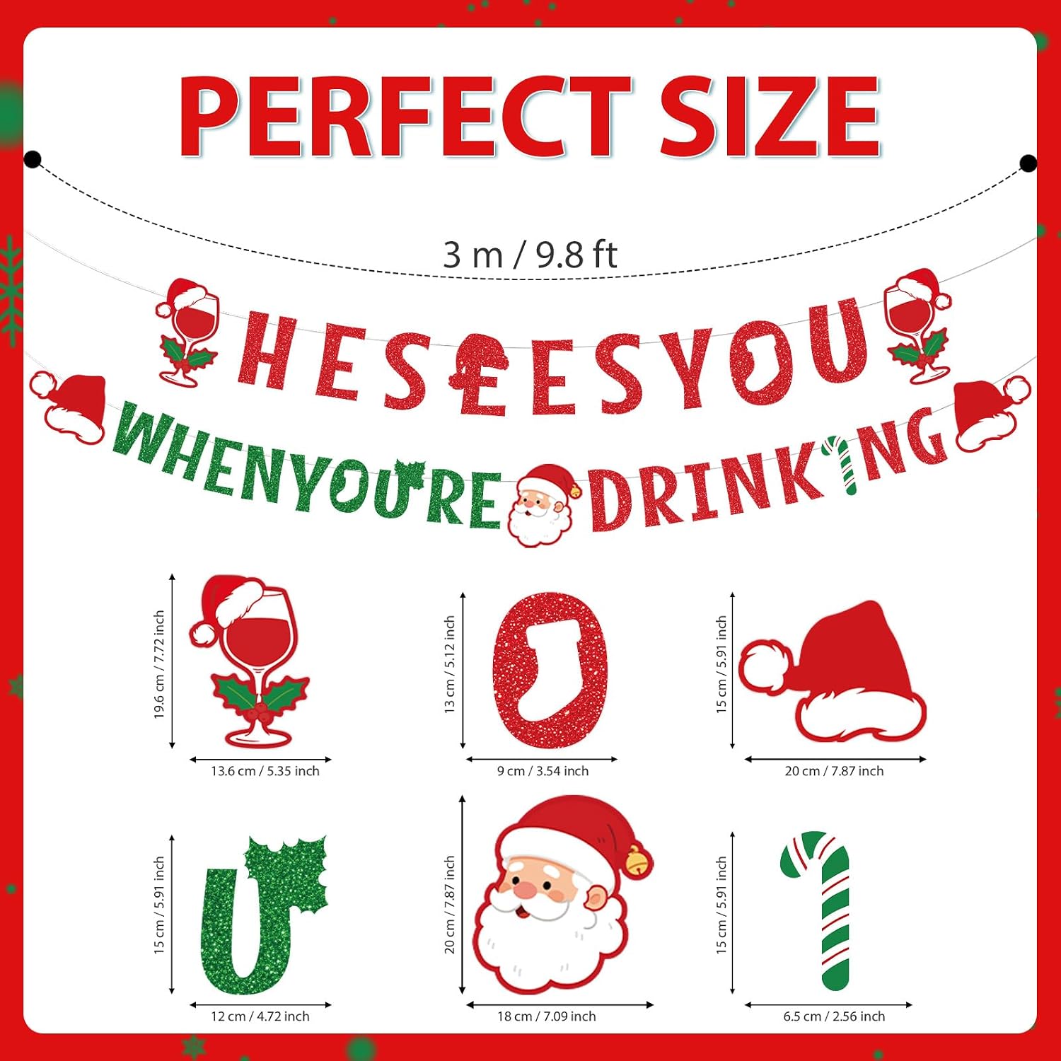 Grencian He Sees You When You're Drinking Christmas Banner - Grencian