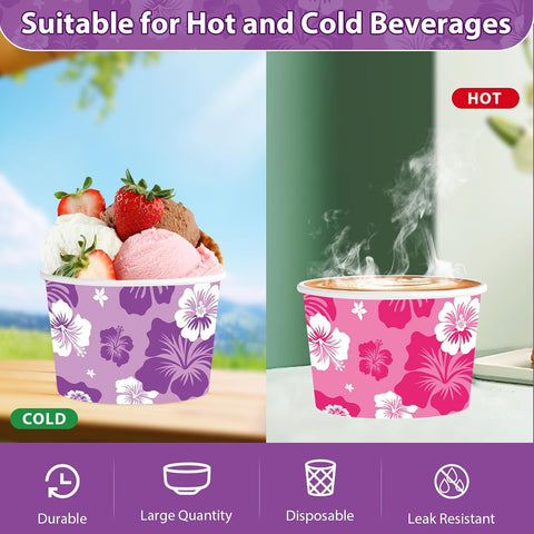 Close-up of Hawaiian hibiscus paper cup for treats and soup
