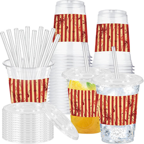 Grencian 50Pcs 12oz Halloween Horror Circus Plastic Cups