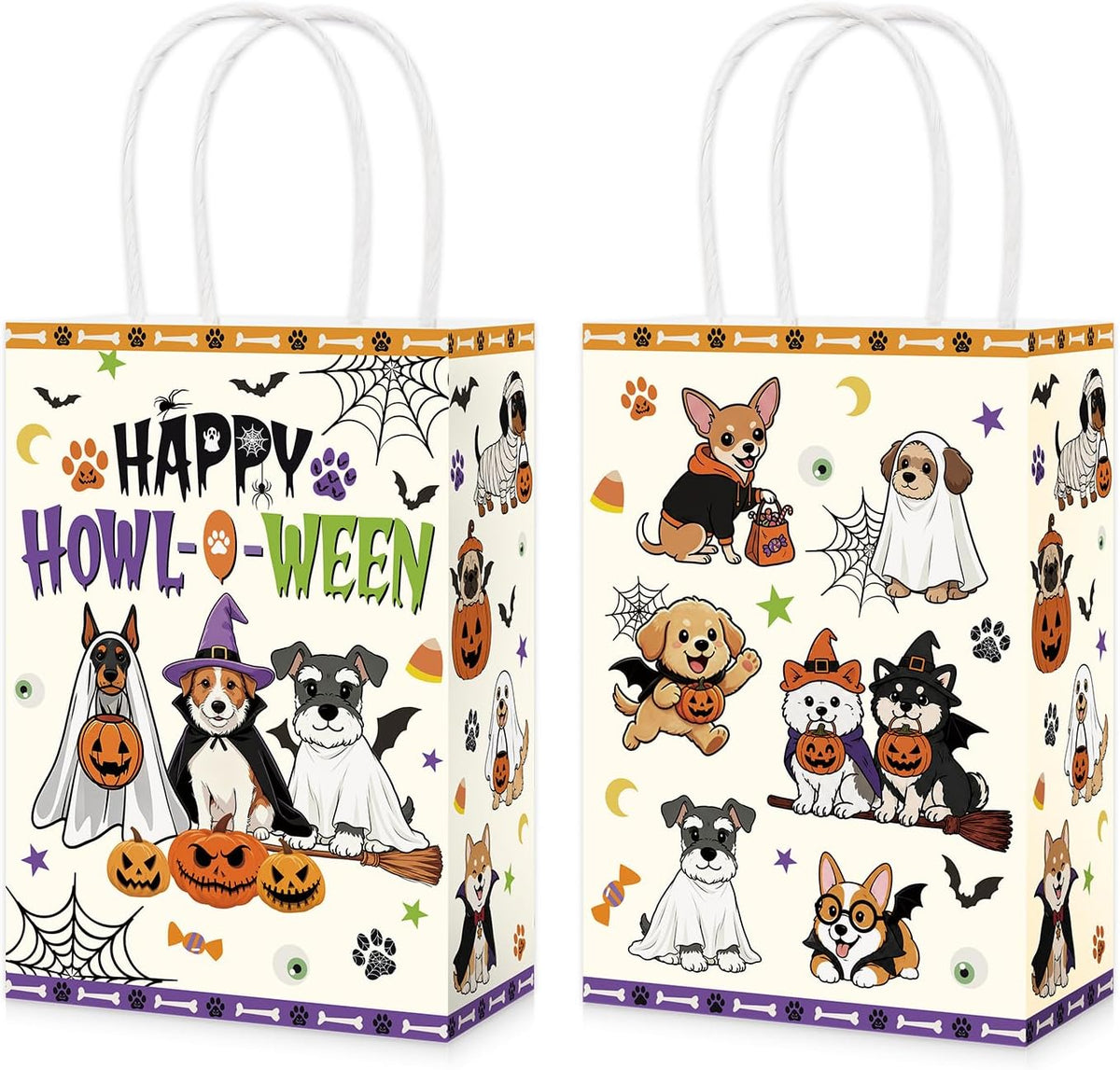 16Pcs Happy Howl-O-Ween Halloween Dog Favor Bags - Grencian