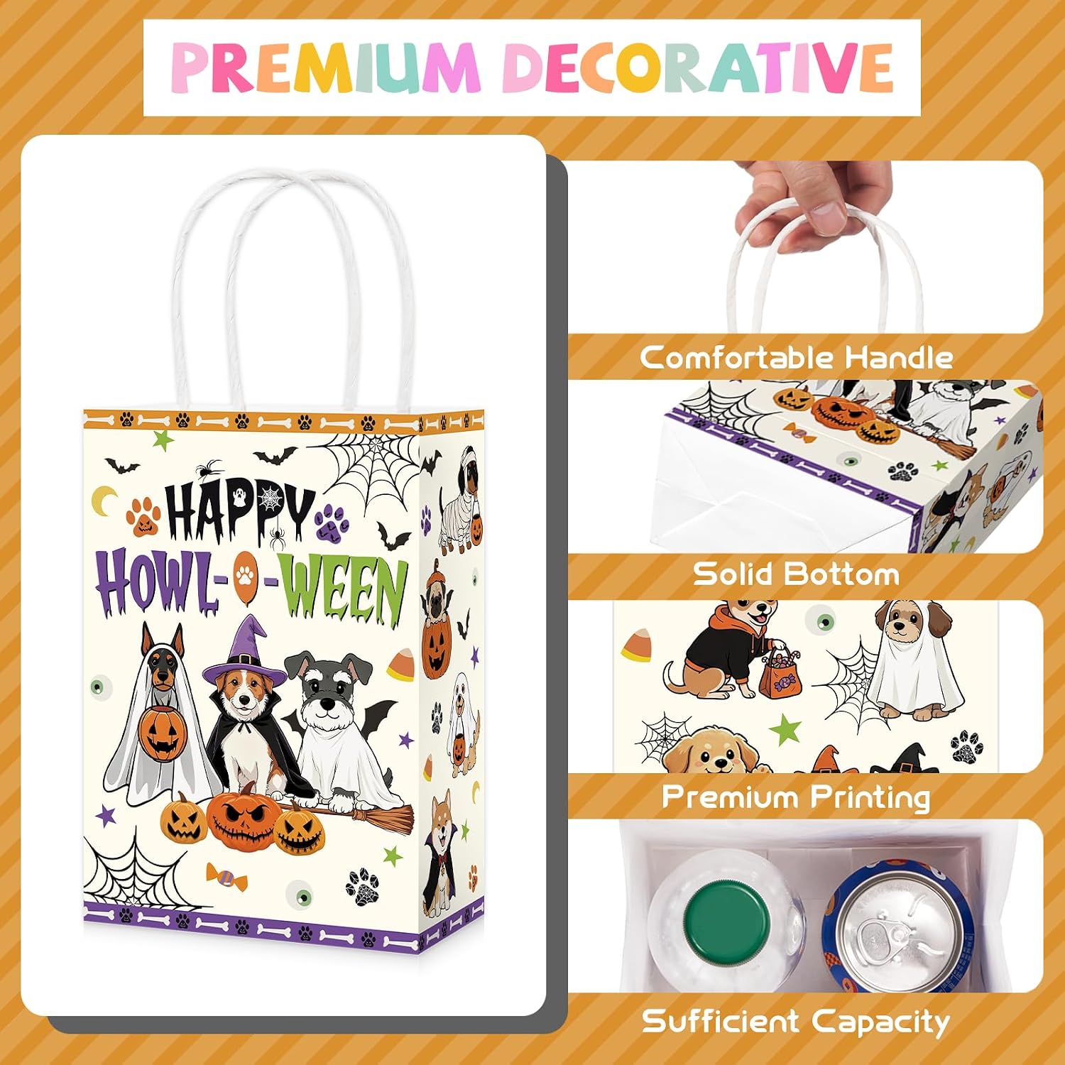 16Pcs Happy Howl-O-Ween Halloween Dog Favor Bags - Grencian