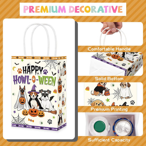 16Pcs Happy Howl-O-Ween Halloween Dog Favor Bags - Grencian