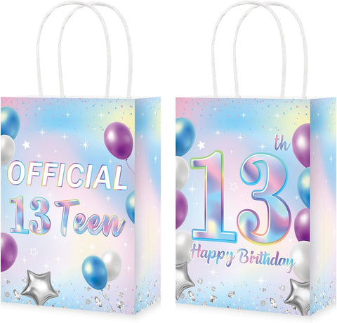 16Pcs Teenager 13th Birthday Goodie Bags Iridescent - Grencian