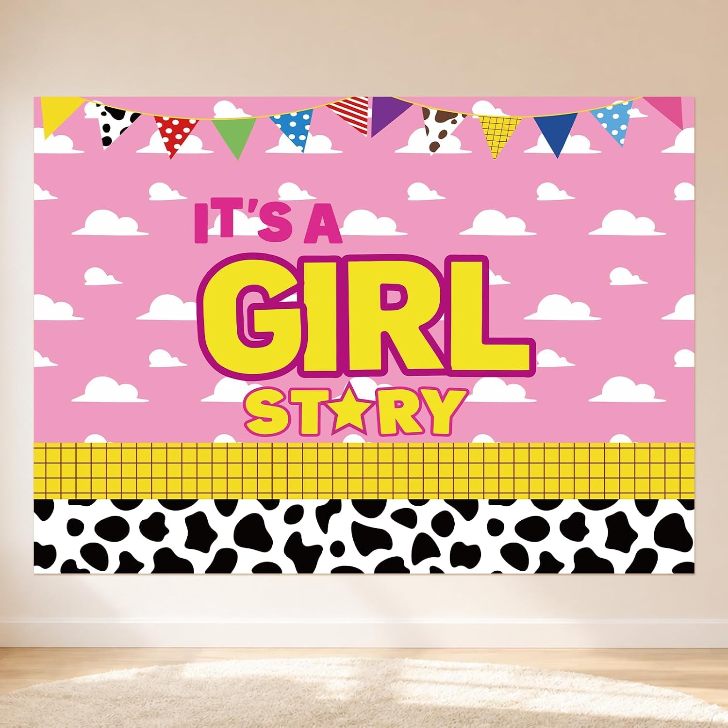 It's A Girl Cowgirl Backdrop 51x70 Baby Shower - Grencian