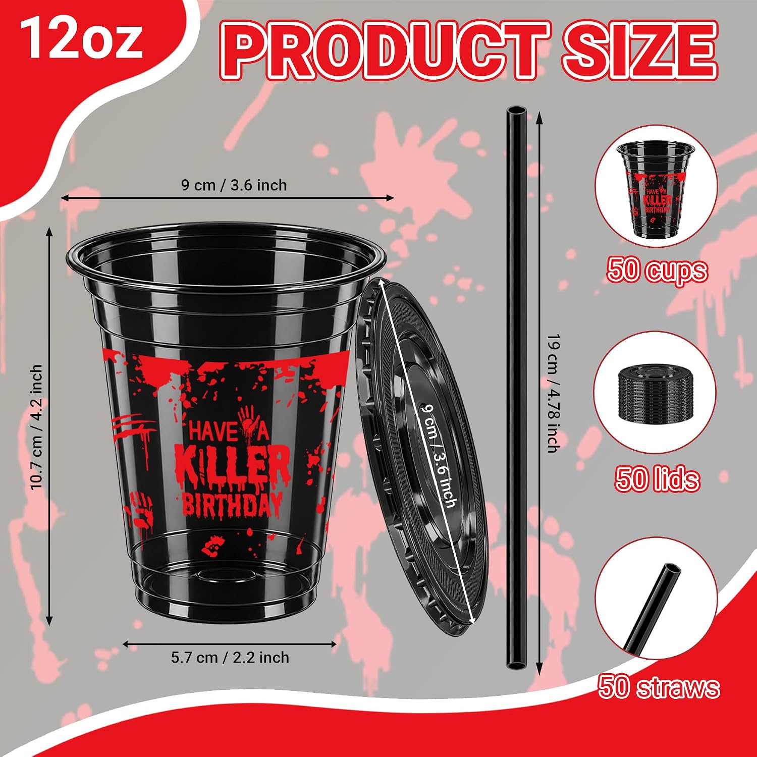 Full stack of 50 black and red killer party cups