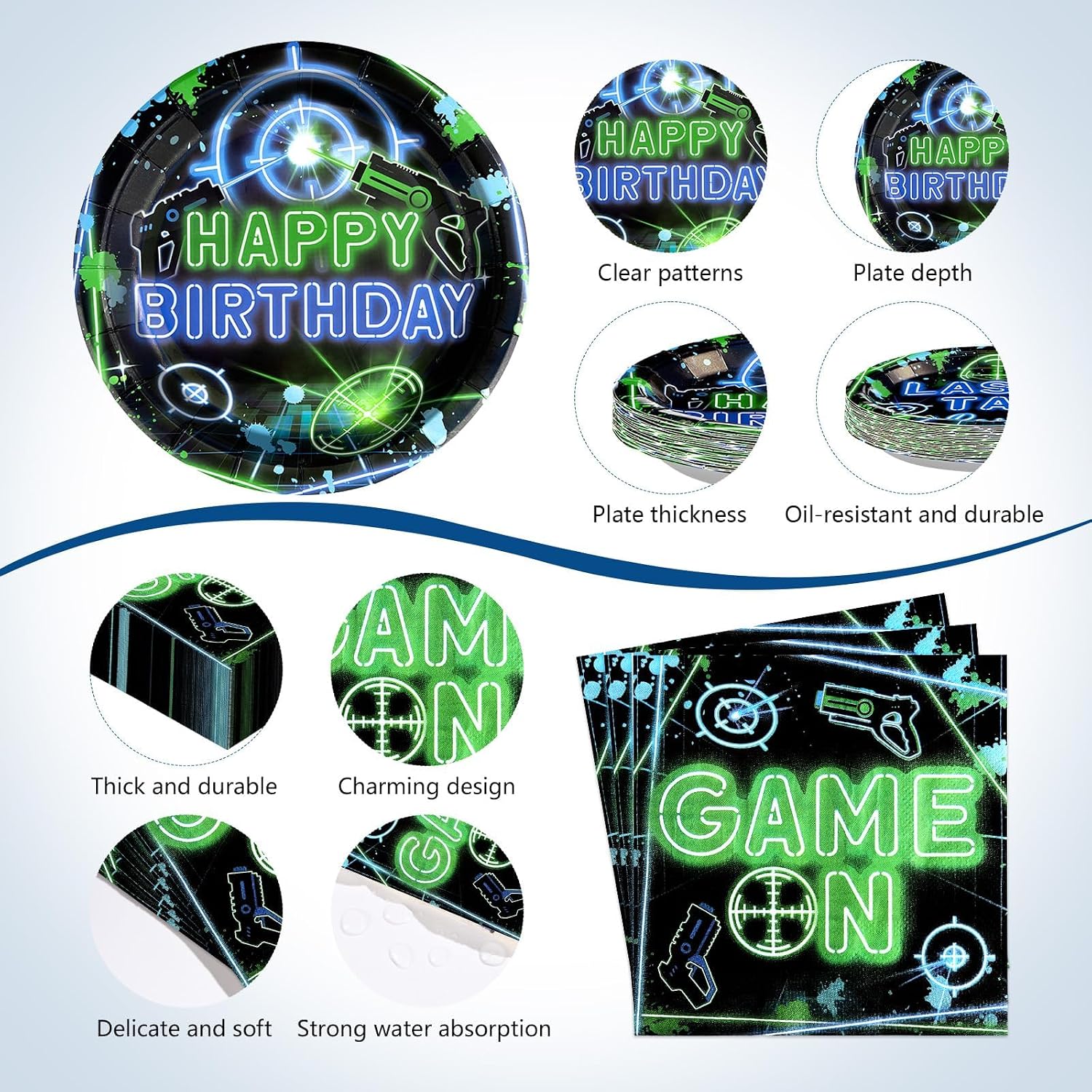 Close up of the neon laser plate artwork