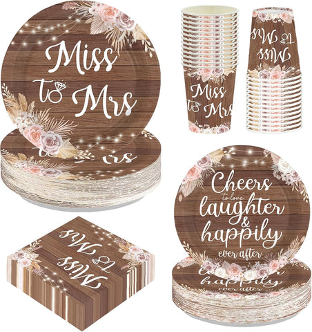 250Pcs Love Laughter Bridal Shower Party Supplies Serves 50 - Grencian