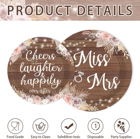 250Pcs Love Laughter Bridal Shower Party Supplies Serves 50 - Grencian