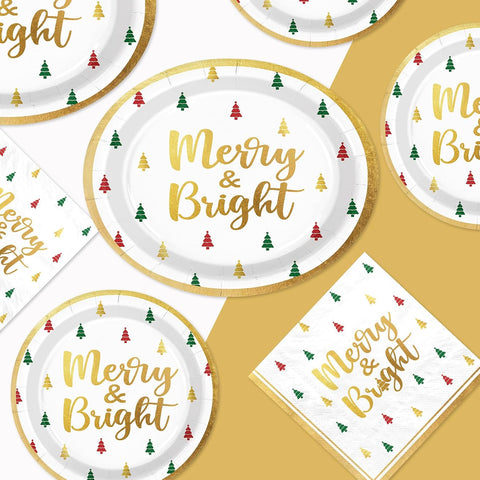 Grencian 150Pcs Christmas Tree Plates and Napkins Serves 50 - Grencian