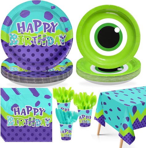 170Pcs Monster Birthday Party Decorations Serves 24 - Grencian