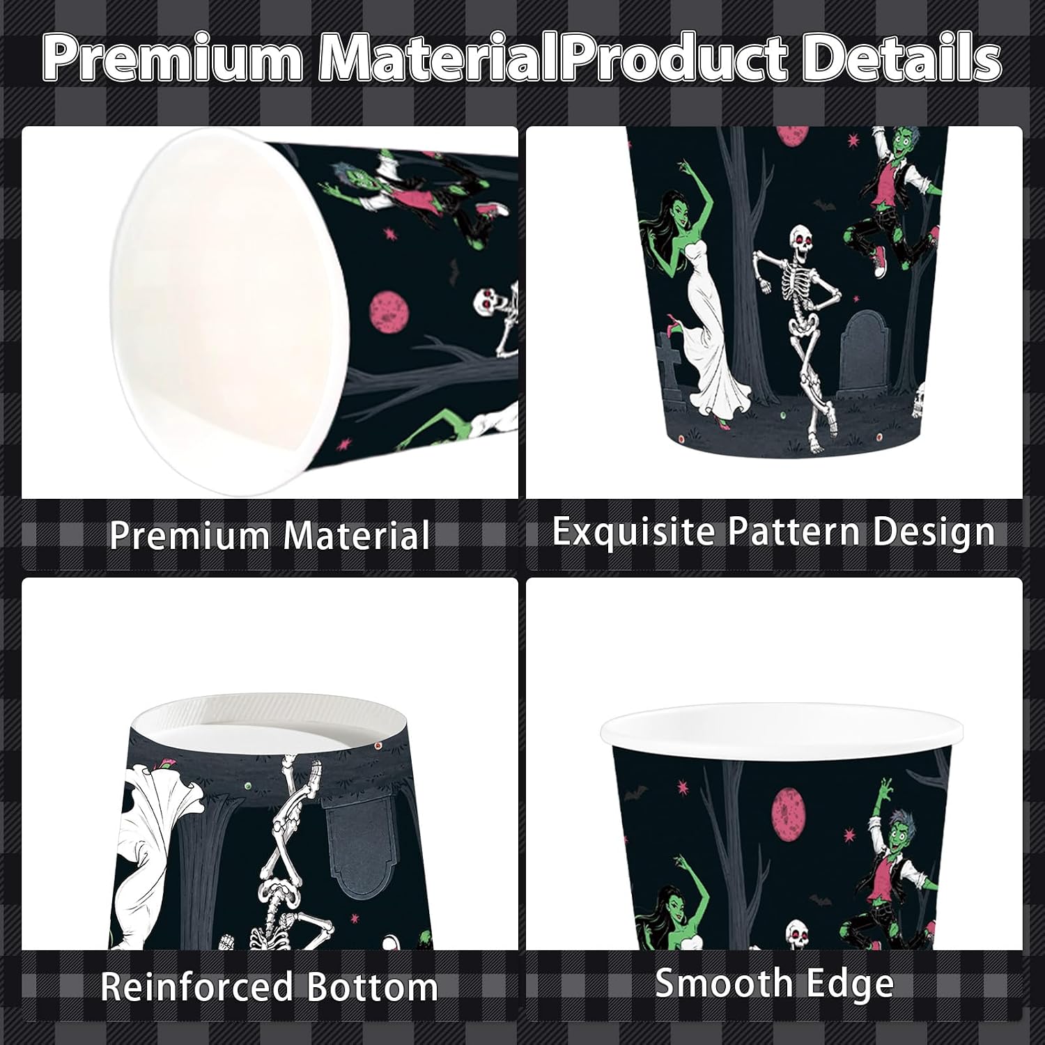 Full stack of 50 monster graveyard paper cups