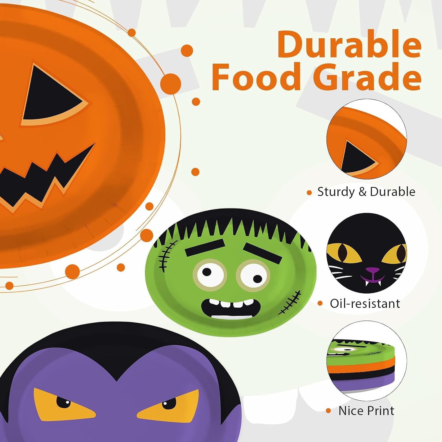 Full 48 piece monster oval paper plate set