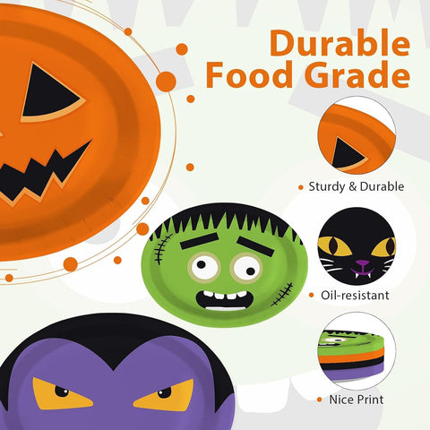 Full 48 piece monster oval paper plate set