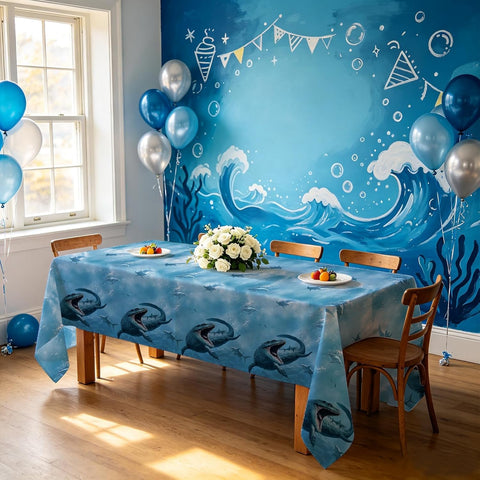 3Pcs Mosasaurus Dinosaur Tablecloth Ocean Theme - Grencian