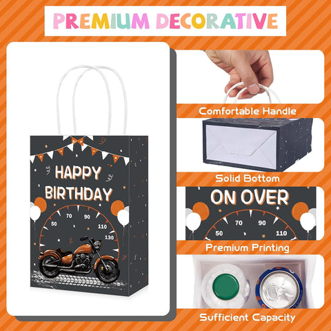 Grencian 16Pcs Motorcycle Birthday Goodie Bags Dirt Bike Party Favors - Grencian
