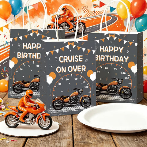 Grencian 16Pcs Motorcycle Birthday Goodie Bags Dirt Bike Party Favors - Grencian